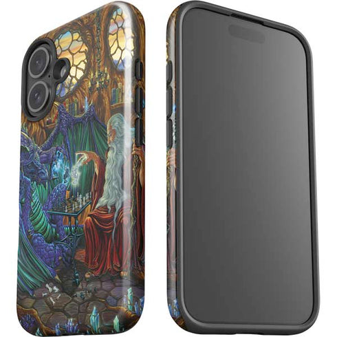 Dragon and Wizard Playing Chess by Ed Beard Jr iPhone 16 Plus Impact Case